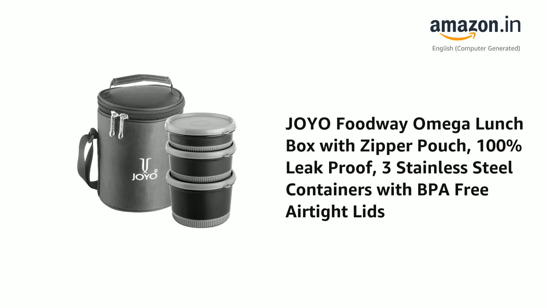 Buy JOYO Foodway Omega Lunch Box with Zipper Pouch, 100% Leak
